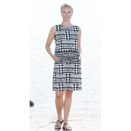 Overview image: Ritva Falla Jurk Polku Black Print