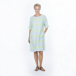 Overview image: Ritva Falla Jurk Purje Light Blue Stripe