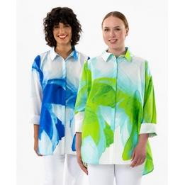 Overview image: Karvinen Shirt Maalari Flowerpower Blue