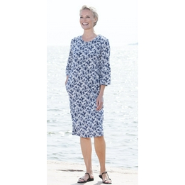 Overview image: Ritva Falla Jurk Blume Navy Print